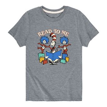 Boys 8-20 Dr. Seuss The Cat In The Hat "Read To Me" Thing 1 Thing 2 Tee