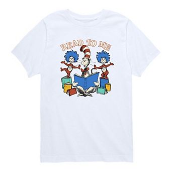 Boys 8-20 Dr. Seuss The Cat In The Hat "Read To Me" Thing 1 Thing 2 Tee