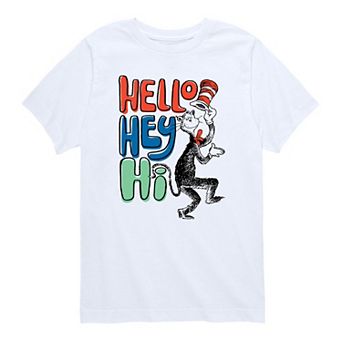 Boys 8-20 Dr. Seuss The Cat In The Hat "Hello Hey Hi" Tee