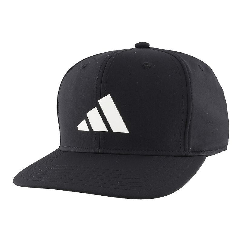Mens adidas 3-Bar Snapback Hat, Black