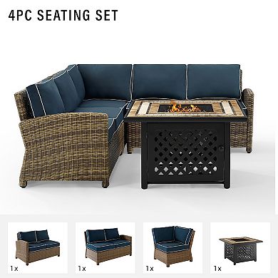 Crosley Bradenton 4-Piece Outdoor Wicker Seating Set