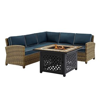 Crosley Bradenton 4 pc Outdoor Wicker Seating Set