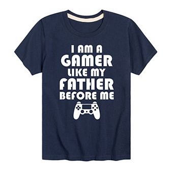 Boys 8-20 Gamer Like Father Graphic Tee
