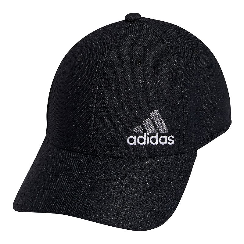 Mens adidas Release 3 Stretch-Fit Hat, Size: Small/Medium, Black
