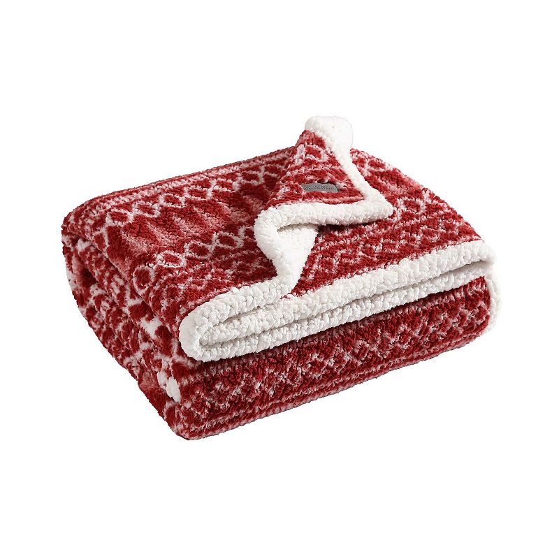 30301256 Eddie Bauer Alpine Fair Isle Throw, Red sku 30301256