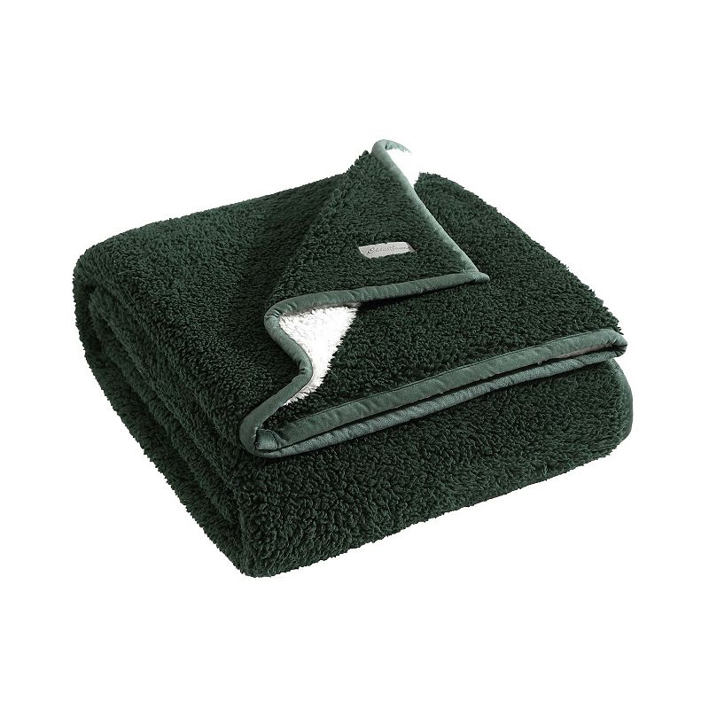 Eddie Bauer Solid Bi Colored Throw, Green