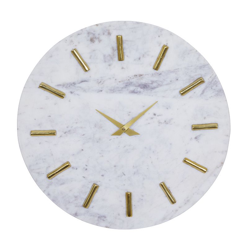 17926039 CosmoLiving by Cosmopolitan Marble Wall Clock, Whi sku 17926039