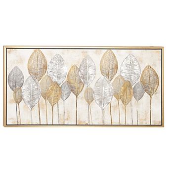 CosmoLiving by Cosmopolitan Leaf Metallic Wall Art