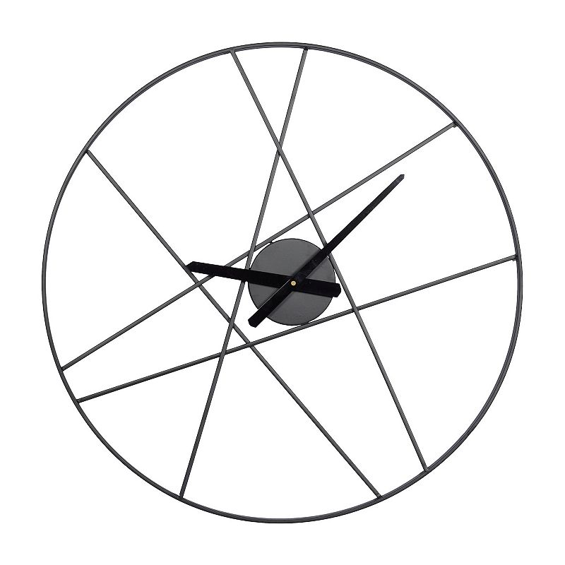 CosmoLiving by Cosmopolitan Abstract Line Wall Clock, Black