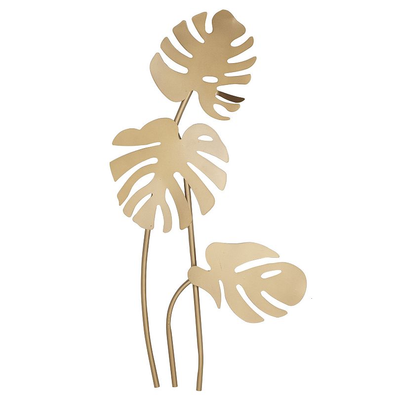 CosmoLiving by Cosmopolitan Monstera Leaves Wall Decor, Gold