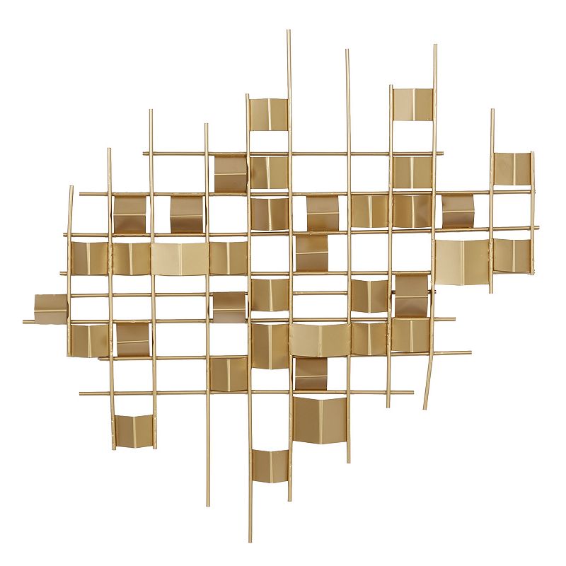 CosmoLiving by Cosmopolitan Square Line Wall Decor, Gold