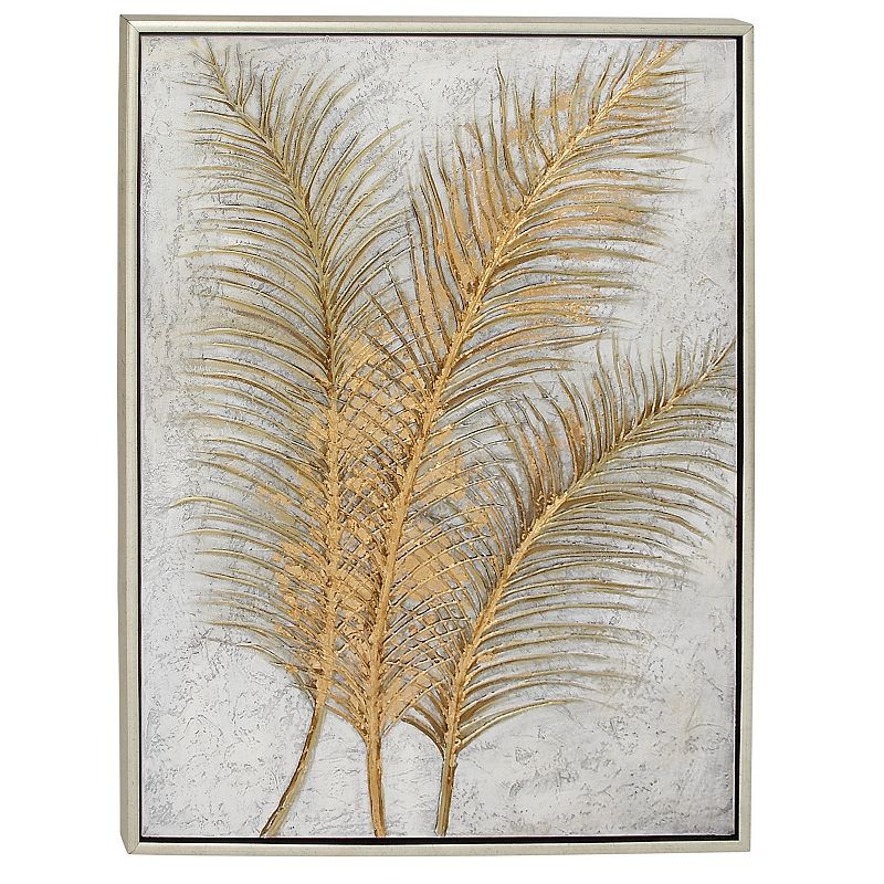 CosmoLiving by Cosmopolitan Palm Leaf Wall Art, Gold
