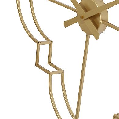 CosmoLiving by Cosmopolitan Gold Finish Trellis Wall Clock