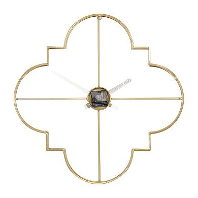 CosmoLiving by Cosmopolitan Gold Finish Trellis Wall Clock