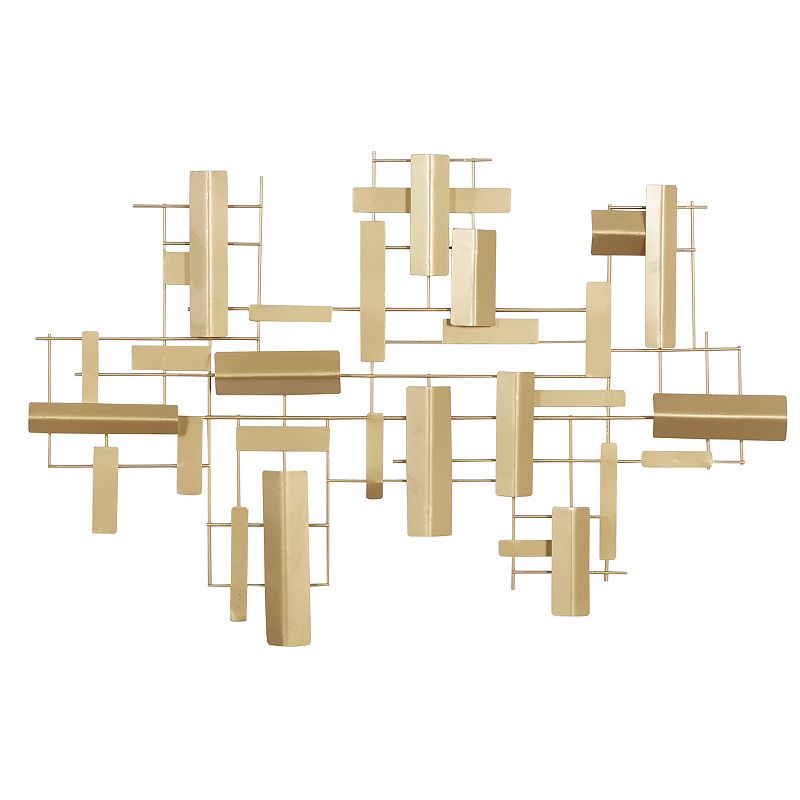 CosmoLiving by Cosmopolitan Abstract Line Wall Decor, Gold