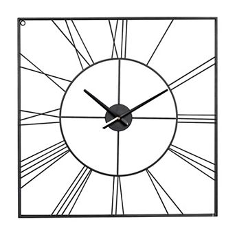 CosmoLiving by Cosmopolitan Industrial Square Wall Clock