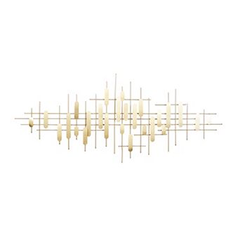 CosmoLiving by Cosmopolitan Abstract Gold Finish Wall Decor