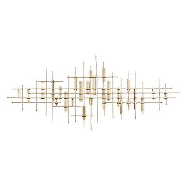 CosmoLiving by Cosmopolitan Abstract Gold Finish Wall Decor