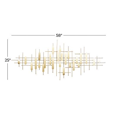 CosmoLiving by Cosmopolitan Abstract Gold Finish Wall Decor