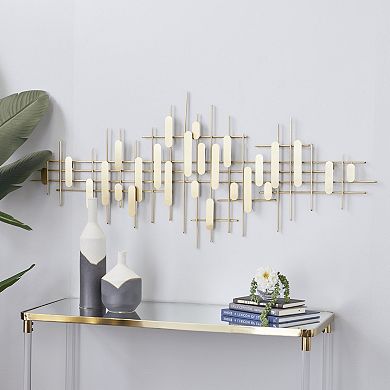CosmoLiving by Cosmopolitan Abstract Gold Finish Wall Decor