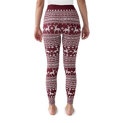 Women s MUK LUKS Jaquard Fleece Lined Leggings