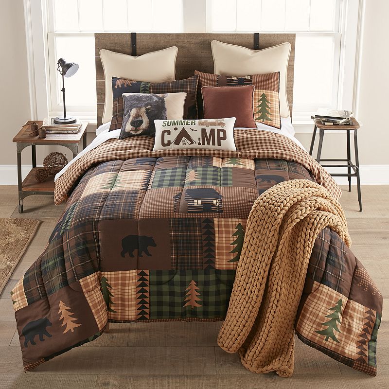 Donna Sharp Cabin Forest Comforter Set with Shams, Multicolor, King