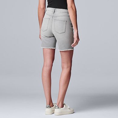 Women's Simply Vera Vera Wang High-Waisted 7" Bermuda Denim Shorts