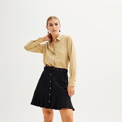 Petite Nine West Draped Shirt