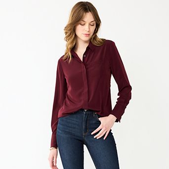Petite Nine West Drapey Shirt
