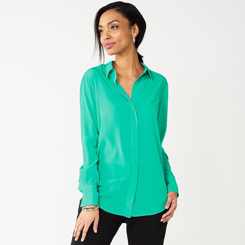 Petite Nine West Drapey Shirt