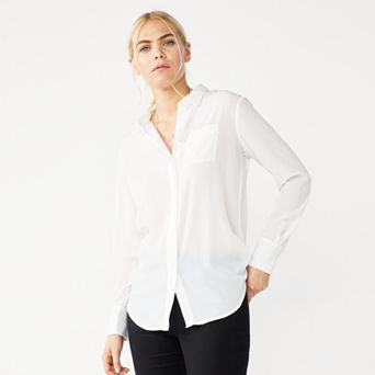 Petite Nine West Drapey Shirt