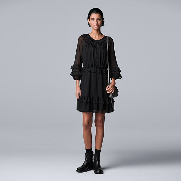 Women s Simply Vera Vera Wang Chiffon Ruffle Dress