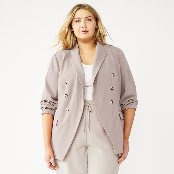 Plus Size Nine West Double Breasted Blazer