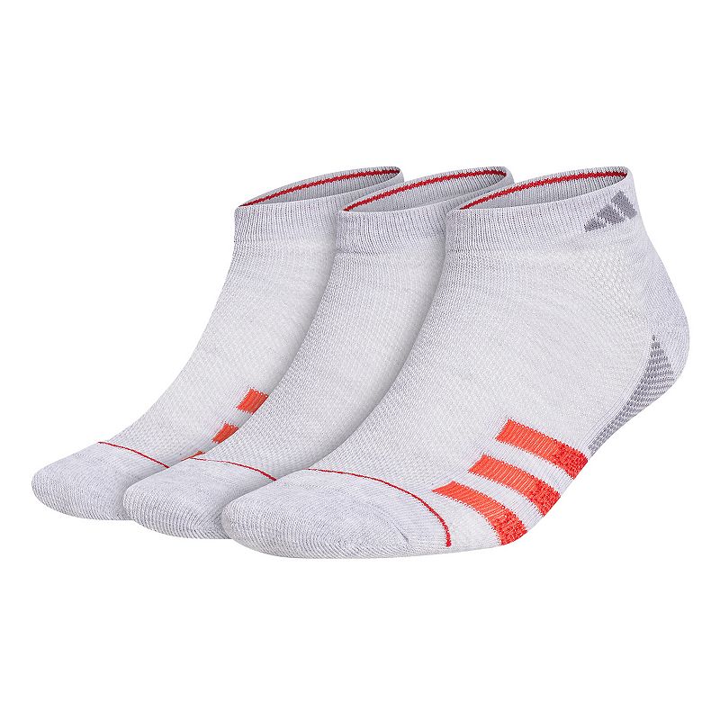 Mens adidas 3-pack Superlite Stripe 3 Low-Cut Socks, Size: 6-12, Light Gre