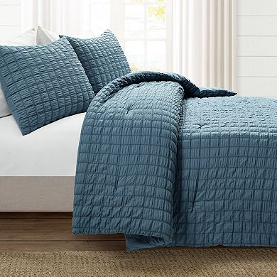 Lush Decor Crinkle Textured Dobby Comforter Set with Shams