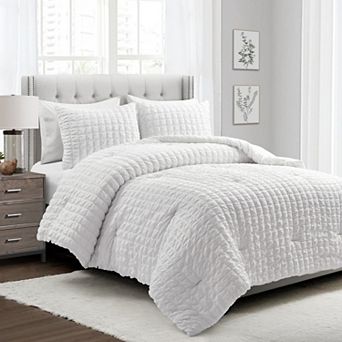 Lush Decor Crinkle Textured Dobby Comforter Set with Shams