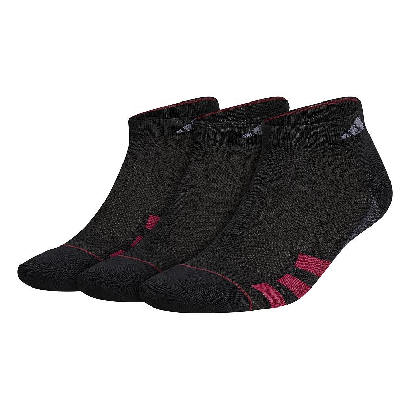 Mens adidas 3-pack Superlite Stripe 3 Low-Cut Socks, Size: 6-12, Black