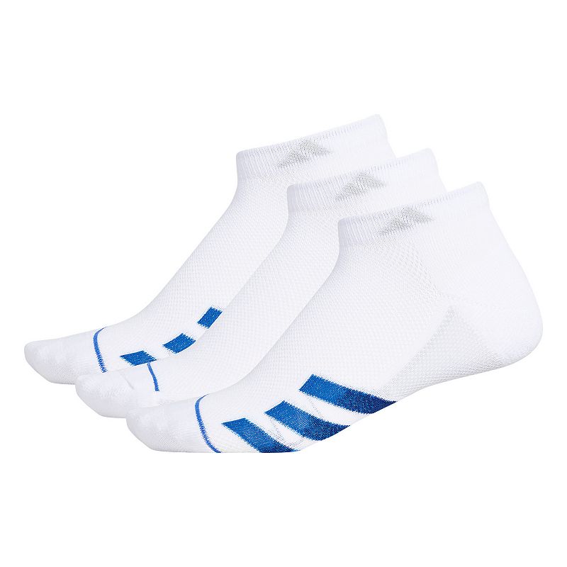 Mens adidas 3-pack Superlite Stripe 3 Low-Cut Socks, Size: 6-12, White