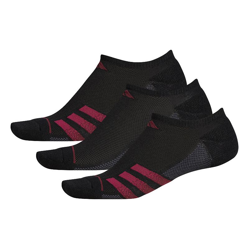 Mens adidas 3-pack Superlite Stripe 3 No-Show Socks, Size: 6-12, Black