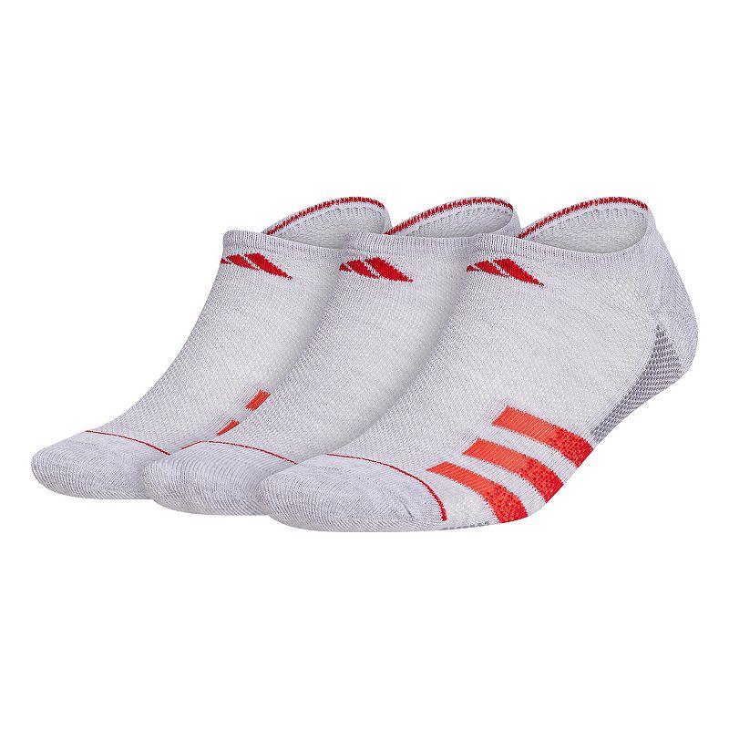 Mens adidas 3-pack Superlite Stripe 3 No-Show Socks, Size: 6-12, Light Gre