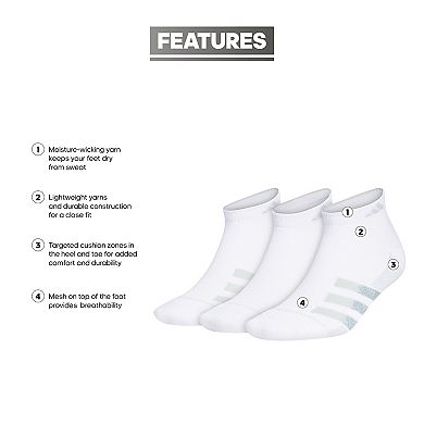 Big & Tall adidas 3-pack Superlite Stripe 3 Low-Cut Socks