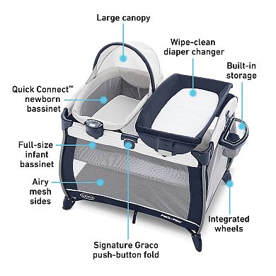 Graco Pack 'n Play Quick Connect Portable Bassinet Playard