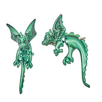 Simply Vera Vera Wang Green Dragon Front-Back Earrings
