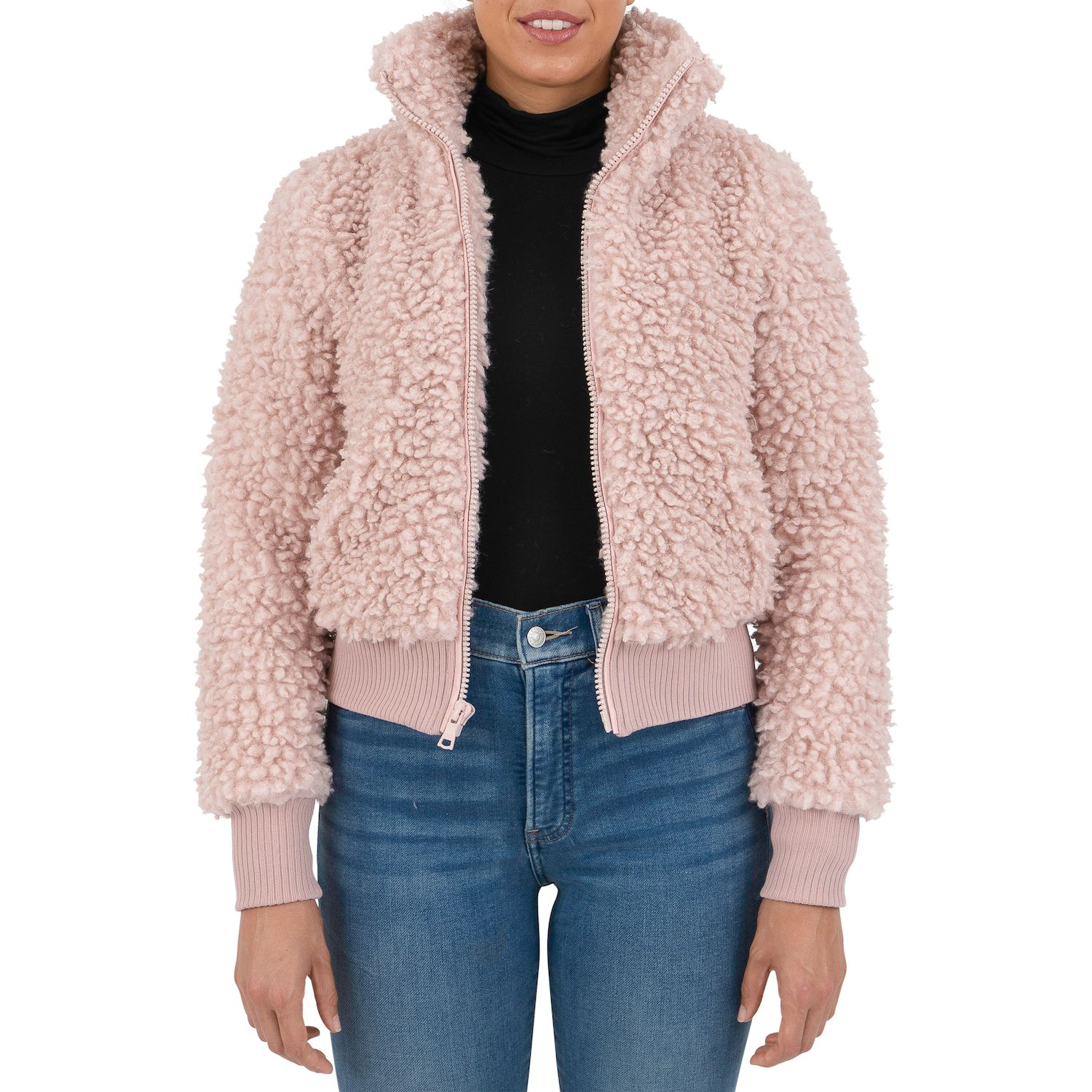 kohls black fur coat