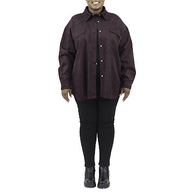 Plus Size Fleet Street Faux-Suede Shacket