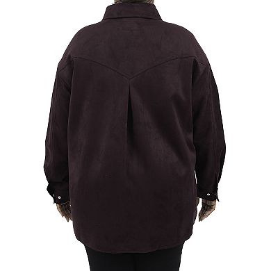 Plus Size Fleet Street Faux-Suede Shacket