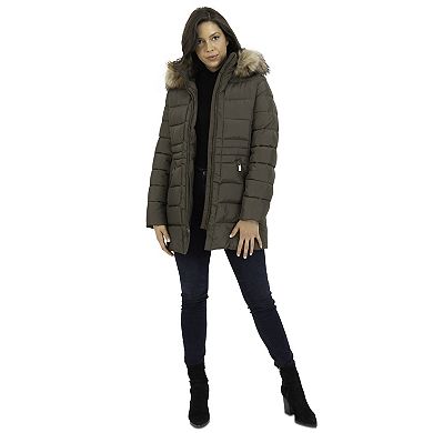 Women's Fleet Street Faux-Fur Hood Puffer Coat