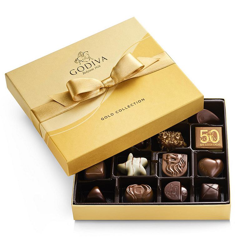 Godiva 19-Piece Assorted Chocolate Gold Gift Box, Multicolor
