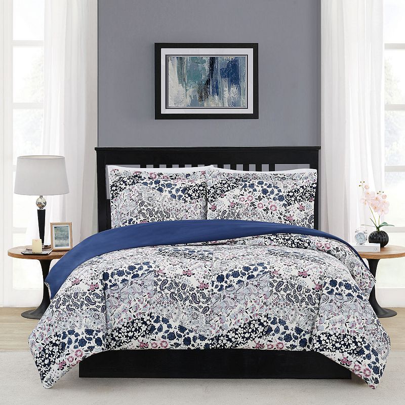 Cannon Chelsea Duvet Cover Set with Shams, Blue, Full/Queen