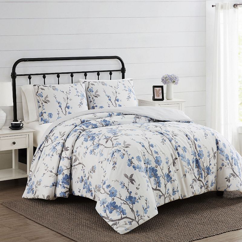 Cannon Kasumi Duvet Cover Set with Shams, Blue, King